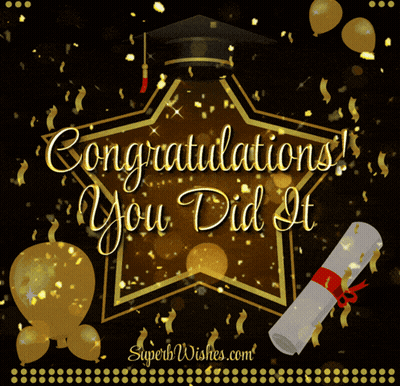 Congratulations You Did It Graduation Cap Card GIF