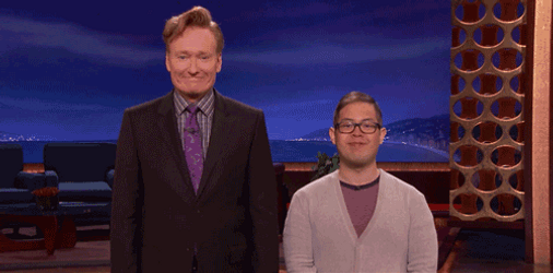 Connan O'Brien Drenched With Water GIF