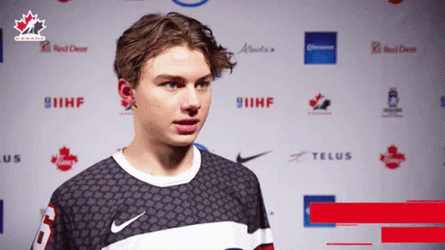 Connor Bedard Game Interview GIF