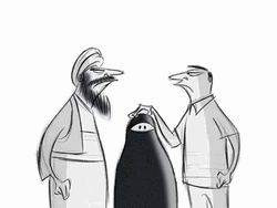 Conservative Taliban Woman Wear Burqa Cartoon  GIF
