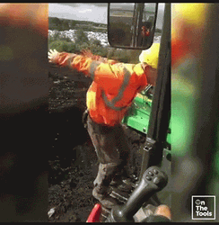 Construction Worker Back Flip GIF