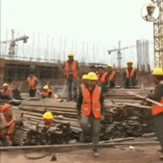 Construction Worker Dance Moves GIF