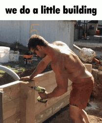 Construction Worker Pencil Grinding GIF
