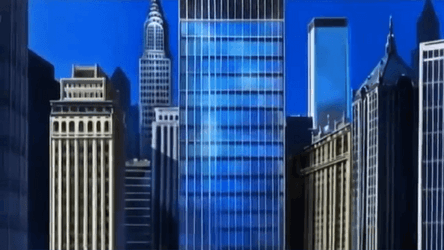 Contemporary Urban City Skyline Glows GIF