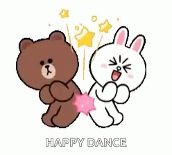 Cony And Brown Animated Happy Dance GIF