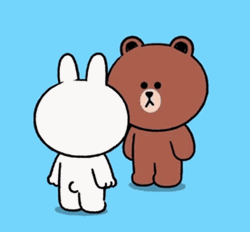 Cony And Brown Flying Kiss GIF