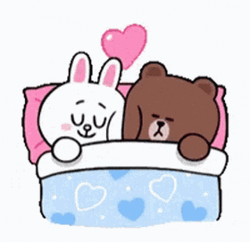 Cony And Brown Heart Sleeping GIF