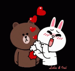 Cony And Brown Hearts GIF