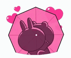 Cony And Brown Umbrella Kiss GIF