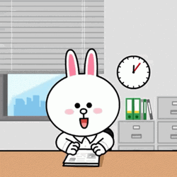 Cony Cute Rabbit Happy It's Lunch Time GIF | GIFDB.com