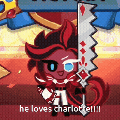 Cookie Holding Saw Says Loves Charlotte GIF