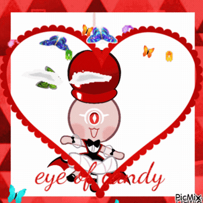 Cookie In Heart Saying Eye Of Candy GIF