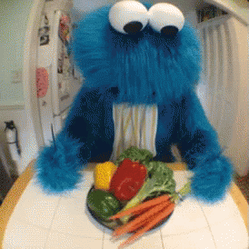 Cookie Monster Eating Vegetables GIF