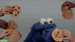 Cookie Monster Frantic Chomping On Cookies GIF