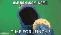 Cookie Monster Om Lunch Time  GIF