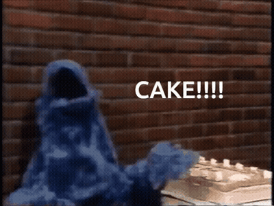 Cookie Monster Saying Cake GIF