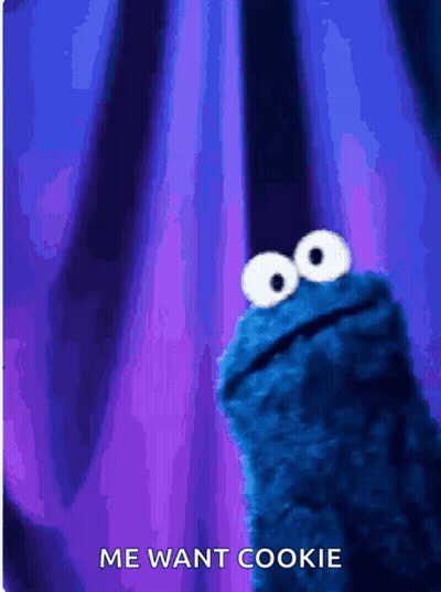 Cookie Monster Saying Me Want Cookie GIF