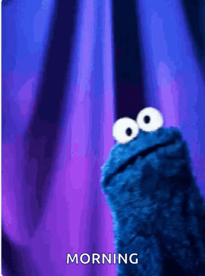 Cookie Monster Saying Morning GIF
