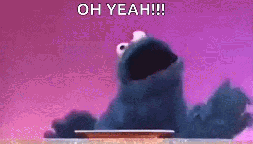 Cookie Monster Sitting On Plate Oh Yeah GIF