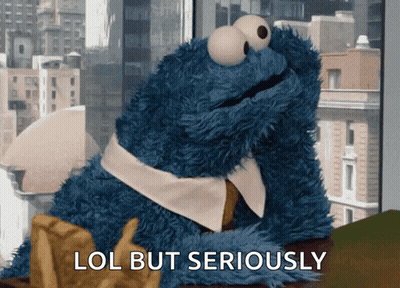Cookie Monster Sitting On Window Sill GIF