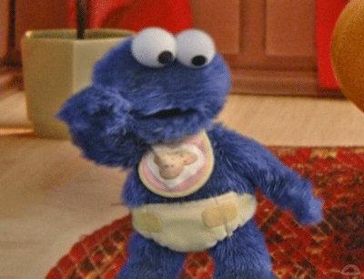 Cookie Monster Wearing Diaper GIF