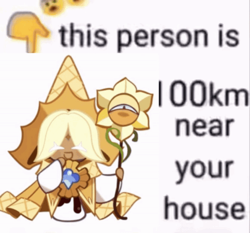 Cookie With Flower Saying This Person 41 Km Near You GIF