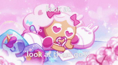 Cookie with Hearts Look at Look at Them Go