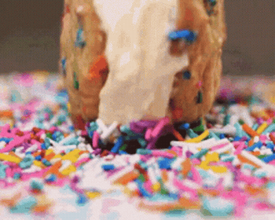 Cookie With Ice Cream And Sprinkles GIF