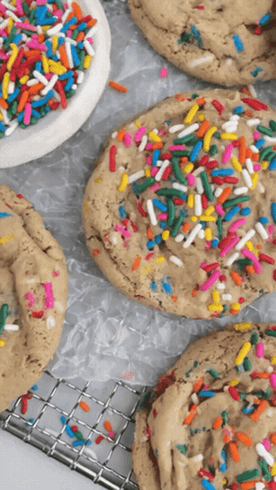 Cookie With Sprinkles On Wire Rack GIF
