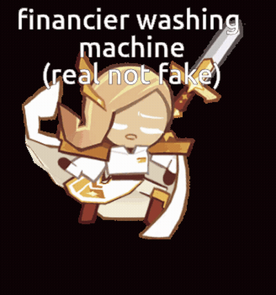 Cookie With Sword And Financier Washing Machine GIF