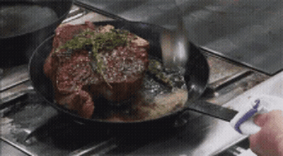 Cooking Steak In Pan GIF