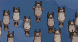 Cool Anime Pom Poko Raccoon War GIF