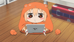 Cool Anime Umaru Doma On Computer GIF