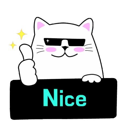 Cool Cat Giving Thumbs Up Sticker