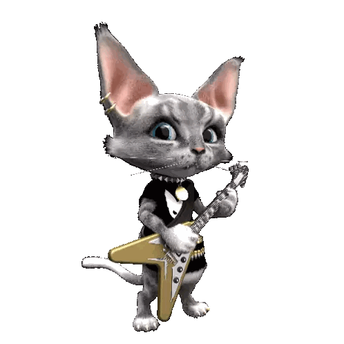 Cool Cat Wearing Sunglasses Playing Guitar Sticker