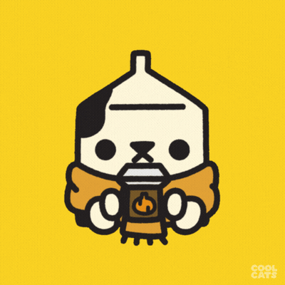 Cool Cats Cartoon Cat Holding Coffee GIF