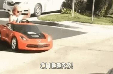 Cool Child Riding Fast Car  GIF