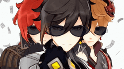Cool Childe And ZongLi Wearing Sunglasses GIF