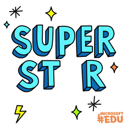 Cool Colorful Animated Text Super Star  GIF