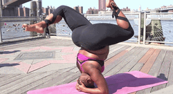 Cool Curvy Lady Doing Yoga Poses GIF