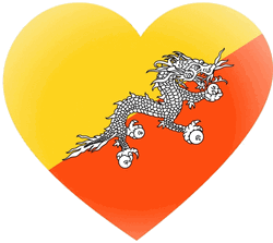 Cool Heart Bhutan Flag