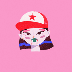 Cool Kid Blood Dripping On Her Face GIF