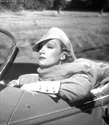 Cool Marlene Dietrich Driving  GIF