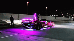 Cool Neon Lights Car Lamborghini Aventador GIF
