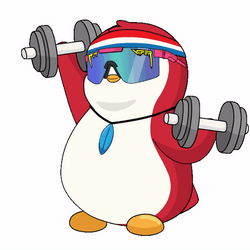Cool Pudgy Penguin Barbell Work Out GIF