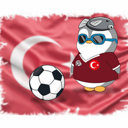Cool Pudgy Penguin Kicking Futbol GIF
