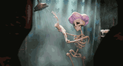 Cool Skeleton Enjoying Shower Time GIF