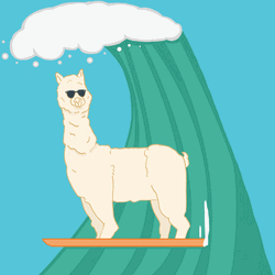 Cool Surfing Alpaca GIF