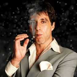 Cool Tony Montana Smoking His Cigar GIF