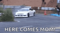 Cool White Car Drifting Here Comes Mom GIF
